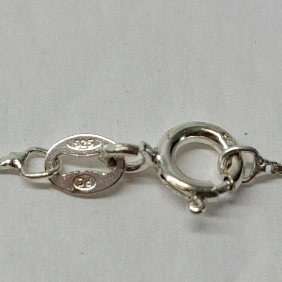 Sterling Silver Necklace  Box Chain 925 18" Spring Ring - Picture 3 of 5